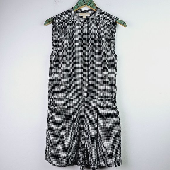 Michael Kors Houndstooth Silky Sleeveless Button-on Romper, NWOT, Sz S - Picture 2 of 9